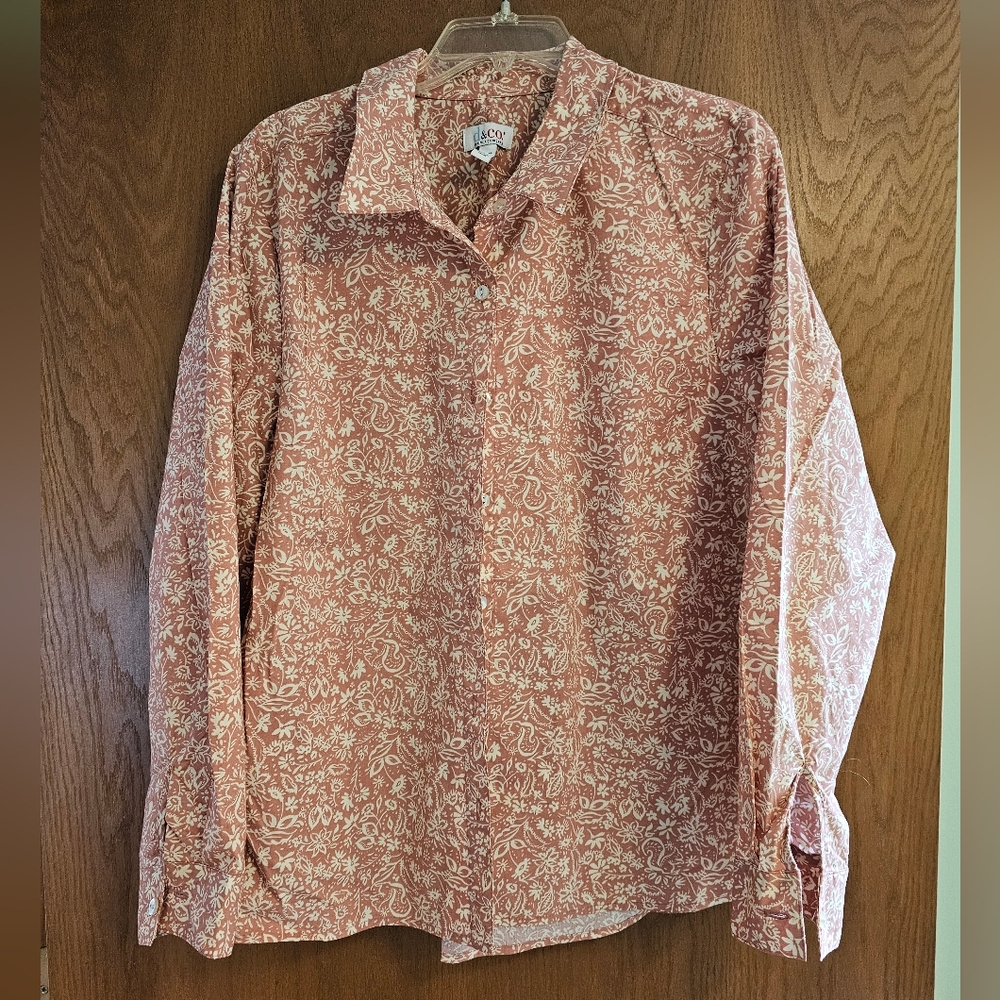 NICE Denim & Co Floral Button Down Sz XL!